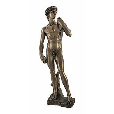 Imagem de Veronese Design Estátua de David de Michelangelo - reprodução de resina fundida a frio com acabamento bronze requintado - 30,5 cm de altura - ideal para entusiastas de arte e conhecedores de decoração