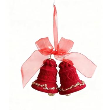 Imagem de Decorações de Natal, decorações de árvore de Natal vermelha, enfeites de pendurar, usados para decoração de carro interno ou externo (5)