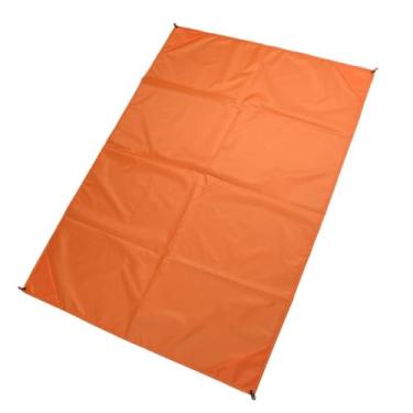 Imagem de Lona de acampamento ultraleve à prova d'água laranja com pegada de barraca para piquenique ao ar livre, caminhadas e praia, 1 m x 1,4 m