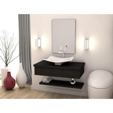 Imagem de Conjunto Bancada C-cuba F44 E Prateleira Metrópole 805 Nogal Preto ônix