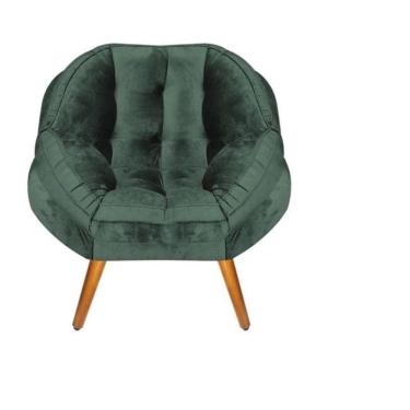 Imagem de Poltrona Decorativa Califórnia Em Tecido Suede Pés Madeira
