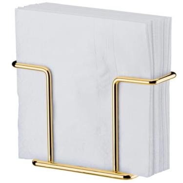 Imagem de Porta Papel Toalha Banheiro, Porta Guardanapos Suporte Apoio de Papel Aço Mesa Restaurante Lanchonete, 13×8.5×5cm(Dourado)