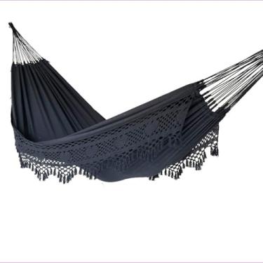 Imagem de Rede De Descanso Dormir Casal Luxuosa Premium Gigante (PRETA LISA)