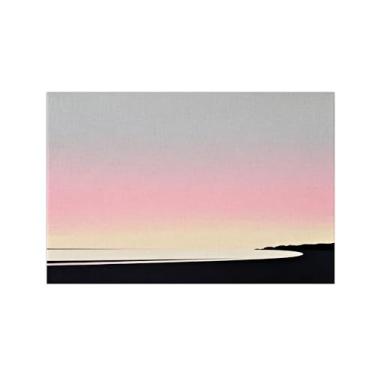 Imagem de Quadro raia em tela-Céu Rosa Nórdico Mar Sol-Arte moderna Pintura para sala de estar decoração casa 20x30cm Sem Moldura