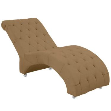 Imagem de Espreguiçadeira Recamier Divã Para Sala E Clínica Veludo Cor Capuccino