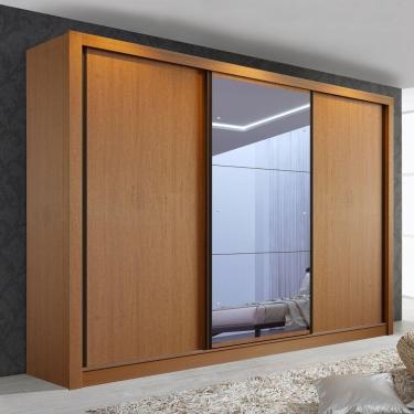 Imagem de Guarda Roupa Casal Europa Com 3 Espelho 3 Portas Minastex Carvalho