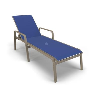 Imagem de Espreguiçadeira Piscina Praia Alumínio Fendi Tela Azul