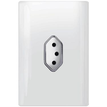 Imagem de Tomada Universal Vertical 2p+t 20a Com Placa 4x2 Branca E Cromada - Dc 1200-13 - Novara