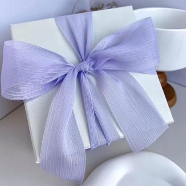 Imagem de Fita de organza transparente, fita de chiffon de 4,8 cm de largura, 5 metros/rolo para embrulho de presente, buquê de casamento, decoração de artesanato DIY - 1 rolo