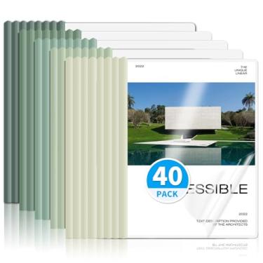Imagem de WORPSON Pacote com 40, capas de relatório transparentes com barra deslizante para letras e folhas A4 – pastas de apresentação com capacidade para 70 folhas, capas de currículo e fichários de