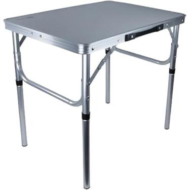 Imagem de Mesa Auxiliar Ajustável em Alumínio, Tampo MDF, 60x45cm, Altura Regulável 26-56cm, Suporta 30kg, para Home Office, Estudo e Sala
