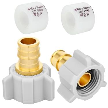 Imagem de SW PEX-A 1/5.1 cm x 1/5.1 cm fêmea NPT SW Adaptador Expansão Latão Conexão, Certificação ASTM F1960, Latão sem chumbo para tubos PEX-A, pacote com 2