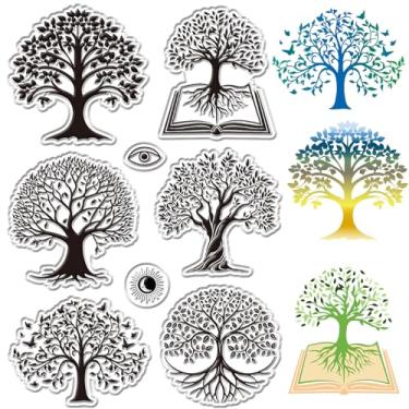 Imagem de Carimbos de borracha transparente Tree of Life, olho turco, lua, sol, vintage, reutilizável, transparente, selos de carimbo para fazer você mesmo, álbum de fotos, decoração de álbum de fotos