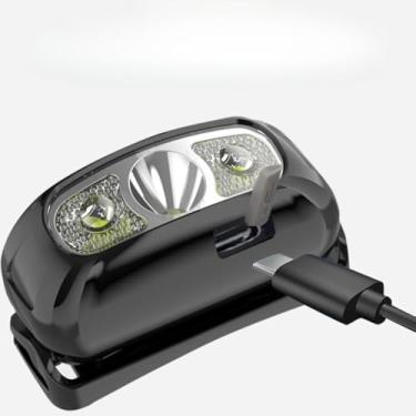 Imagem de Lanterna Cabeça, Lanterna Cabeça Premium Recarregavel Sensor Prova D'água, 7 * 3,5 * 3,2cm