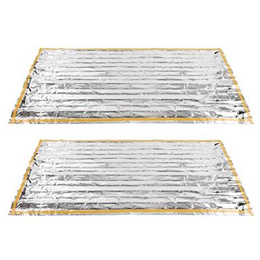 Imagem de Cobertores de emergência Cobertor espacial Thermal 2 PCS 200x100 cm Dobrável resistente a rasgos Proteção solar para viagens de acampamento Kit de emergência ao ar livre Filme