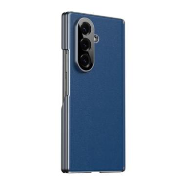 Imagem de LTLMYDAM Capa fina para Samsung Galaxy Z Fold 7, capa de couro com revestimento de proteção de dobradiça, revestimento ultrafino, azul, dobra 7