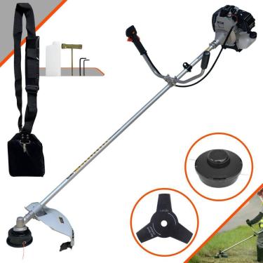 Imagem de Roçadeira Multifuncional Toyama TBC43-H Motor 2 Tempos 43cc 12.000rpm 1,7HP de Potência Cortador de Grama Com Cabeçote de Nylon + Lâmina 3 Pontas