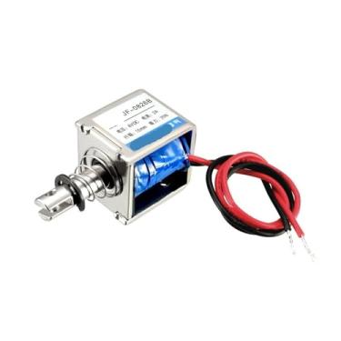 Imagem de JF-0826B DC 24V 350mA 20N 10 mm Tipo de empurrar quadro aberto eletroímã solenoide de movimento linear