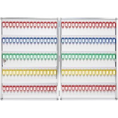 Imagem de ZDJZMGZ Suporte de parede para caixa de chave, armário de chaves, organizador de chaves montável na parede com etiquetas marcáveis, cofre de chave de segurança, porta-chaves para hotéis, escola (160)