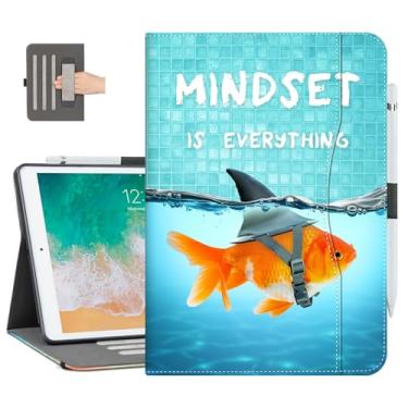 Imagem de Vimorco Capa para iPad 9ª/8ª/7ª geração, capa para iPad 9ª geração com suporte para lápis/alça de mão/bolso, capa para iPad 10.2, capa para iPad 9ª geração, hibernar/despertar automático, peixinho