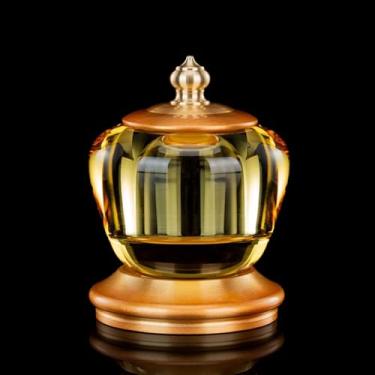 Imagem de FENNYYAR Copo de água benta do santuário budista do deus da riqueza do agregado familiar, 8 cm 8 cm, copo de água de Buda de oferta de cristal cobre