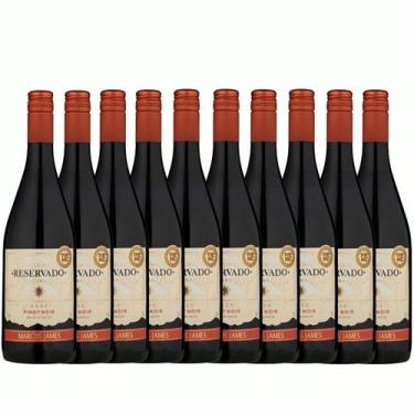 Imagem de Kit 10 Vinho Tinto Pinot Noir Marcus James 750ml Vinicula Aurora