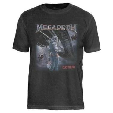 Imagem de Camiseta de Banda Megadeth Stamp em Algodão Manga Curta Gola Redonda-Unissex