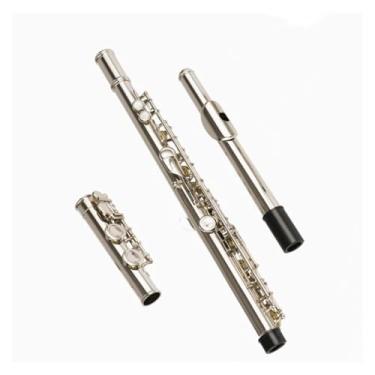Imagem de Flauta Outfit Flauta 16 furos fechados superfície de cobre branco processo de chapeamento prata liso instrumento tom C