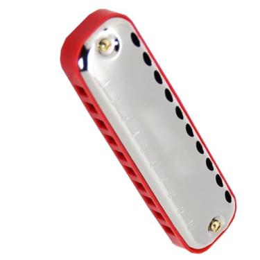 Imagem de Gaita profissional Play 10 furos padrão C chave diatônica harmônica blues harpa elegante concha vermelha pente ABS