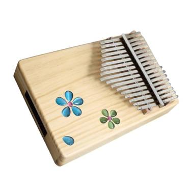 Imagem de Piano de polegar Kalimba 17 teclas madeira mogno portátil dedo piano para amantes de música (cor: 01)