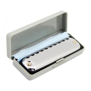 Imagem de Gaita Profissional 10 Furos Oval Pente Blues Harmonica Instrumentos Musicais (Preto)