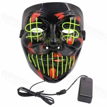 Imagem de Máscara Black Ghost Full Face Full Face Luminous Cosplay Traje