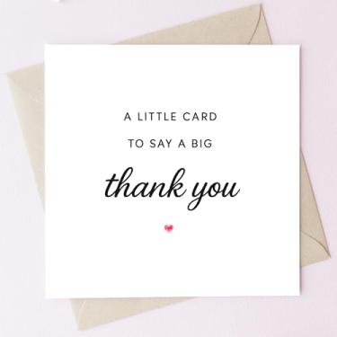 Imagem de TEEMI - Cartão de agradecimento simples, pequeno cartão para dizer um grande obrigado, cartão de apoio para amigo, irmã, mãe, pai, melhor amigo cartão de agradecimento