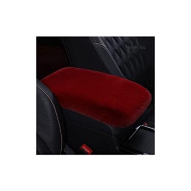 Imagem de HGTRH 32 x 20 cm, almofada de cobertura de console central automotiva de pelúcia, almofada de apoio de braço macia e de suporte, capa de caixa de apoio de braço automático, almofada universal de apoio