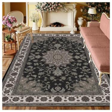 Imagem de SPXMQSS Tapetes de área para sala de estar, tapete de quarto grande, antiderrapante, tapetes ultra macios, laváveis para sala de estar, quarto, sala de jantar sob a mesa F 1,5 x 2,1 m