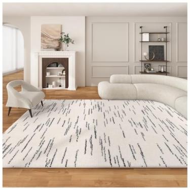 Imagem de SPXMQSS Tapete grande para sala de estar, tapete lavável antiderrapante para sala de estar, tapetes de caxemira imitação resistente ao desgaste, para quarto, sala de jantar, escritório B, 200 x 300 cm