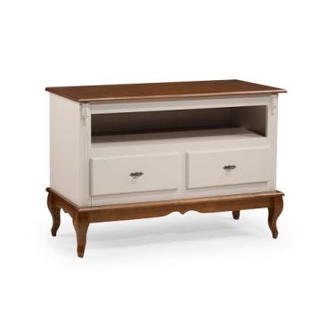 Imagem de Rack para Sala com Pés Luis XV 2 Gavetas e Nicho 60502 Linz Móveis - O