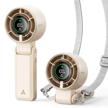 Imagem de Aecooly Ventilador portátil 3 em 1, ventilador portátil turbo, mini pessoal recarregável por USB [tempo máximo de resfriamento 22H], pequeno bolso dobrável alimentado por bateria para viagens, verão