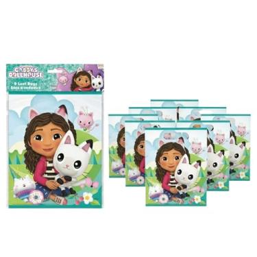 Imagem de DreamWorks Gabby's Dollhouse Sacos de plástico para brindes – 8 peças de lembrancinhas com Gabby, Pandy Paws, Kitty Fairy & Cakey (19 cm x 22 cm) – Sacos de presente de festa para celebrações de