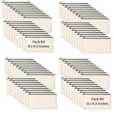 Imagem de Cruleen 14 peças 21 x 12 cm, bolsa de lona para artesanato, estojo/bolsa de maquiagem, bolsa de lona com zíper, bolsa de cosméticos - bolsa multiuso com zíper de lona, artigos de higiene pessoal,