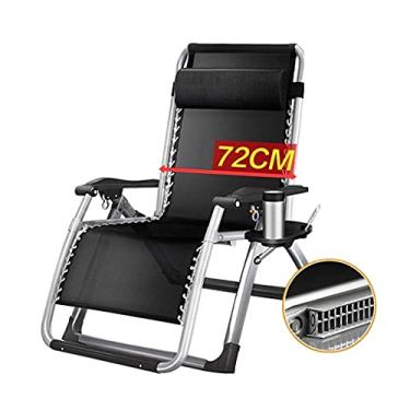 Imagem de YYBOES Cadeira reclinável de jardim, reclinável dobrável, super largura 67/72 cm, espreguiçadeira, espreguiçadeira, cama de alumínio, pernas de aço quadradas ao ar livre, para praia, pátio, jardim
