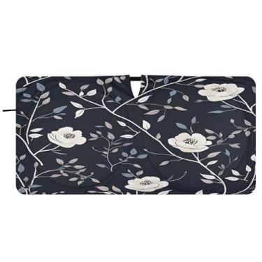 Imagem de CEBUGI Para-brisa de carro dobrável Sombra de sol elegante floral para janela de carro guarda-chuva para-brisa frontal para-sol para acessórios de carro bloqueador solar refletivo de carro legal, M
