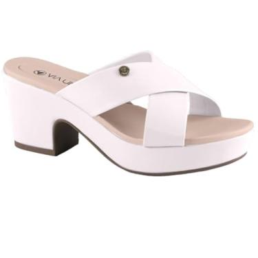Imagem de Sandalia Via Uno Salto Baixo Quadrado Ref 821025siavv Branco Off 039
