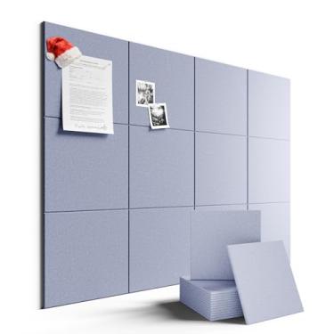 Imagem de Fluxynara Quadro de avisos grande de feltro 122 cm x 91 cm Alternativo para quadro de cortiça - pacote com 12 com 70 abas adesivas removíveis seguras, quadros de cortiça para paredes, quadro de
