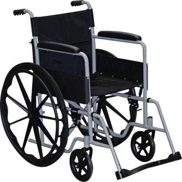 Imagem de Cadeira De Rodas Pro8000 46cm Em Aco Ate 110kg Procirurgica Cinza