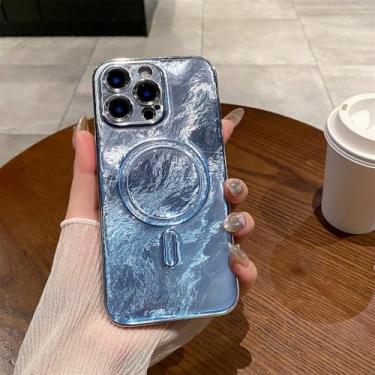 Imagem de Capa protetora com glitter gradiente deslumbrante para iPhone 16 15 11 12 13 14 Pro Max, azul gradiente, para iPhone 16 Pro