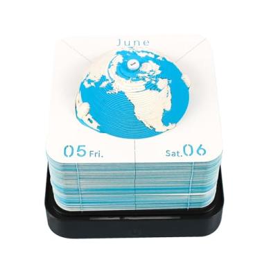 Imagem de Luocute Calendário de Arte 3D 2026, Bloco de Notas Panorâmico de Escultura Em da Terra Com Luz LED, Bloco de Notas de Calendário de Mesa Criativo para Decoração de Escritório