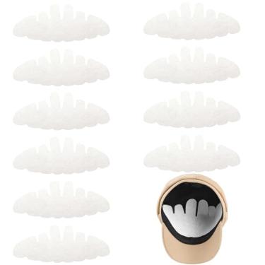 Imagem de 10 peças de 11,4 × 4,92 polegadas inserções de chapéu branco reutilizáveis laváveis feltro forro protetor de chapéu para bonés de beisebol