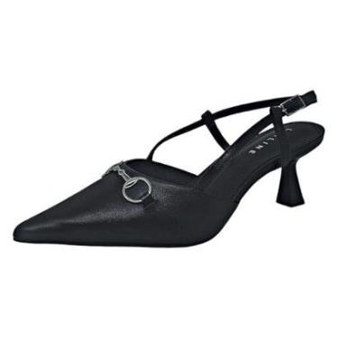 Imagem de Sapato Feminino Slingback Elegante Prático Couro Lia Line-Feminino