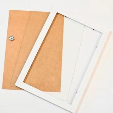 Imagem de Moldura 30x40cm com Acetato, Quadro Decorativo para Fotos, Diplomas e Posters, Parede e Mesa(Branco,A6 10x15cm Fundo Gravata)